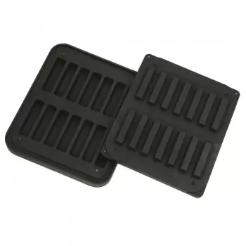 PAVONI Cookmatic Long Rectangular Finger Shell Plates - 120 x 30 x 20 mm - 14 Cavity