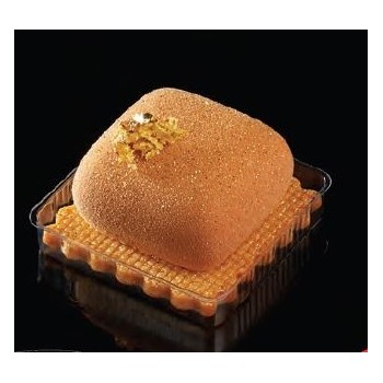 Pastry Chef's Boutique VM2 Clear Plastic Mini Dish for Pastries - Square - 42 x 42 x 8 mm - 200 pcs Mono Cake Boards