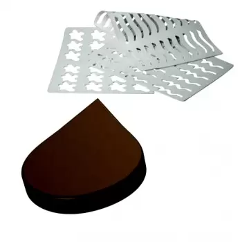 Martellato CHASIL 1 Chocolate Rubber Chablons Mat - Small Teardrop 35 x 25 mm - 60 Indents Chocolate Chablons Mats