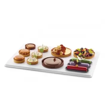 Silikomart 99.434.87.0000 Level Tray - Entremets Level tray - 600 x 400 x 55 mm - White  Pastries, Macarons and Cookies Storage