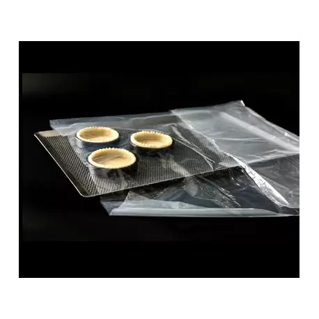 Pastry Chef's Boutique SR200269 Clear Dough Sheet Pans PEBD Plastic Bags 550 x 780 mm - 35 Microns - 100 pcs Acetate Rolls & ...