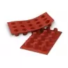 Silikomart SF019 Silikomart Silicone Molds - Mini Babas - Ø35mm -180mm x 335mm x 38mm H - 15 Cavity - 30mL Non-Stick Silicone...