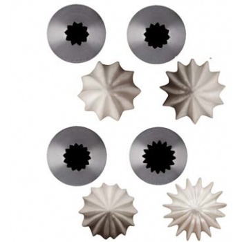 De Buyer 2116.16 De Buyer Stainless Steel Petits Fours French Star Pastry Tips - Ø16 mm- 17 Teeths Fine Open Star (Petits Fou...