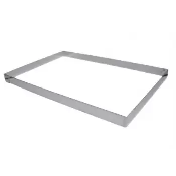Pastry Chef's Boutique 7232 Stainless Steel Rectangular Pastry Frame 57 x 37 x 3.5 cm Genoise and Full Sheet Frame