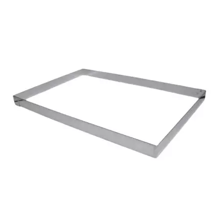 Pastry Chef's Boutique 7232 Stainless Steel Rectangular Pastry Frame 57 x 37 x 3.5 cm Genoise and Full Sheet Frame