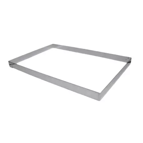 Pastry Chef's Boutique 7230 Stainless Steel Rectangular Pastry Frame 57 x 37 x 2.5 cm Genoise and Full Sheet Frame