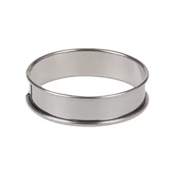 Pastry Chef's Boutique 6524 Deep Stainless Steel Quiche Tart Ring 12 x 2.6 cm - 4.7'' x 1'' Finger & Individual Tart Rings