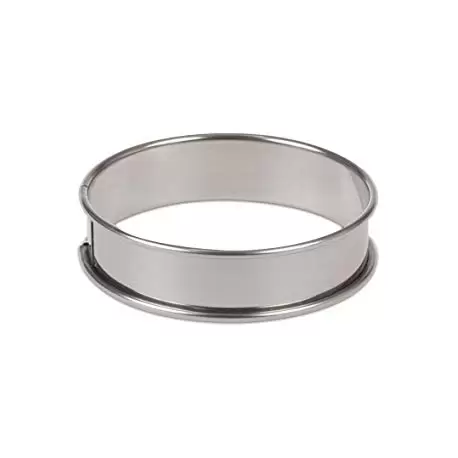 Pastry Chef's Boutique 6524 Deep Stainless Steel Quiche Tart Ring 12 x 2.6 cm - 4.7'' x 1'' Finger & Individual Tart Rings