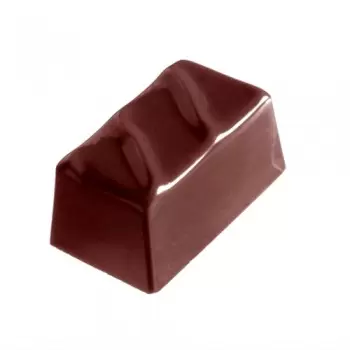 Chocolate World CW2270 Polycarbonate Small Block Lined Rectangle Praline Chocolate Mold - 35 x 20 x 17 mm - 4x8 Cavity - 14 g...