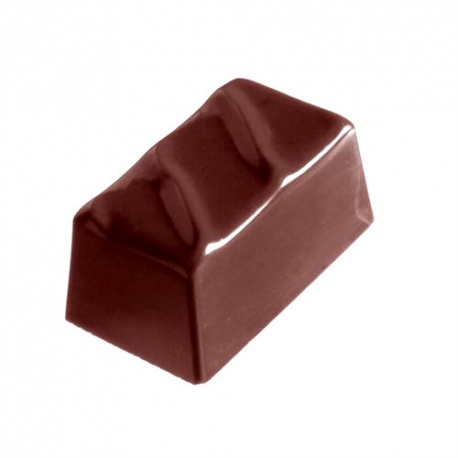 Chocolate World CW2270 Polycarbonate Small Block Lined Rectangle Praline Chocolate Mold - 35 x 20 x 17 mm - 4x8 Cavity - 14 g...