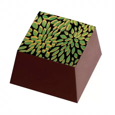 L6420NAE Chocolate Transfer Sheets - Small Leaves Nature - Pack of 20 Sheets - 135 x 275 mm Chocolate Transfer Sheets