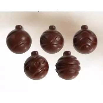 Martellato MA1974 Polycarbonate Chocolate Praline Mold - Christmas Ornament -30x26 x16.5mm - 7gr - 30 cavity Holidays Molds
