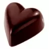 Chocolate World CW1417 Polycarbonate Glossy Heart Chocolate Mold - 33 x 31 x 15 mm - 11gr - 3x8 Cavity - 275 x 135 x 24 mm Va...