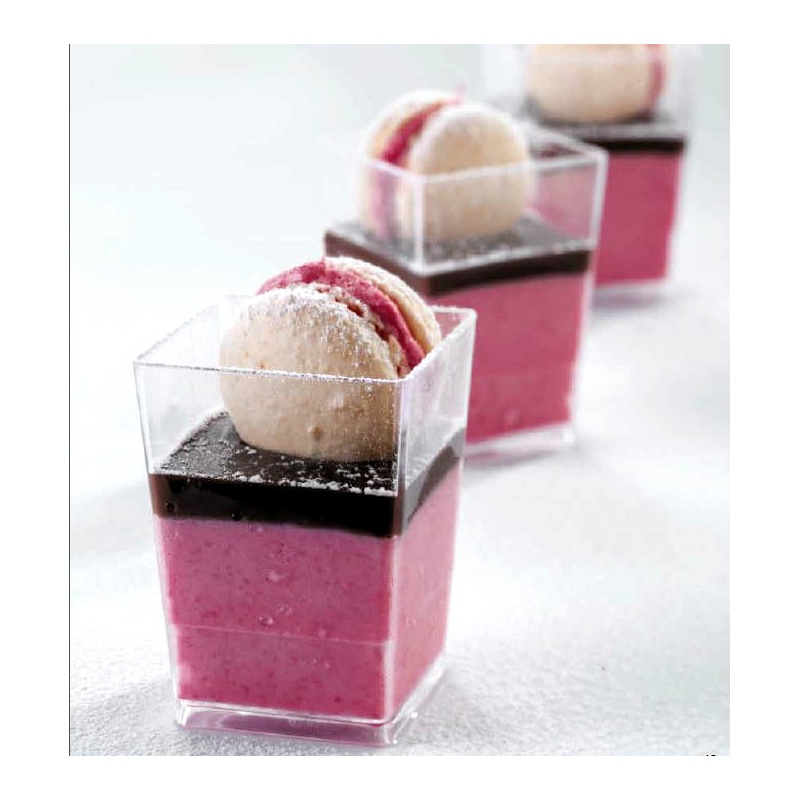 Martellato PMOCU001 Clear Straight Square Plastic Mini Verrine Cups...