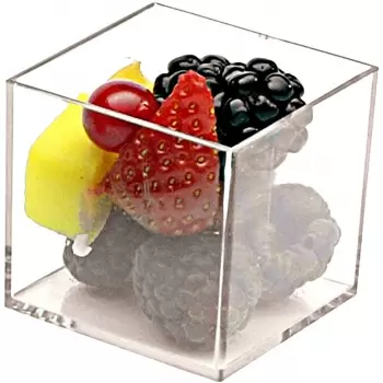 Pastry Chef's Boutique PS30321 - PS Plastic Mini Dishes Clear Cubes - 2.4 oz 1.8'' x 1.8'' x 1.7''- 200pcs Plastic Mini Cups ...