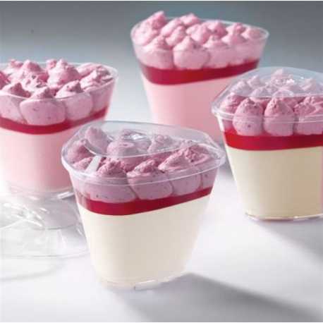 Disposable Triangular Dessert Cups - 4.1 oz. - 3.3'' x 3.3'' x 2.5'' - 100 pcs