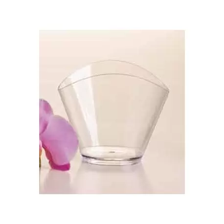 Martellato PMOCE003 Clear Oval Plastic Verrine Cups - 100 x 70 x 82 mm - Cap. 200 ml - 100 pcs Plastic Mini Cups and Bowls