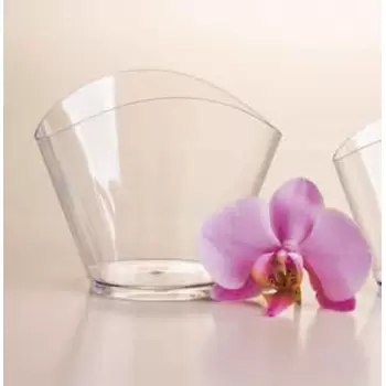 Martellato PMOCE002 Clear Oval Plastic Verrine Cups - 85 x 60 x 70 mm - Cap. 120 ml - 100 pcs Plastic Mini Cups and Bowls