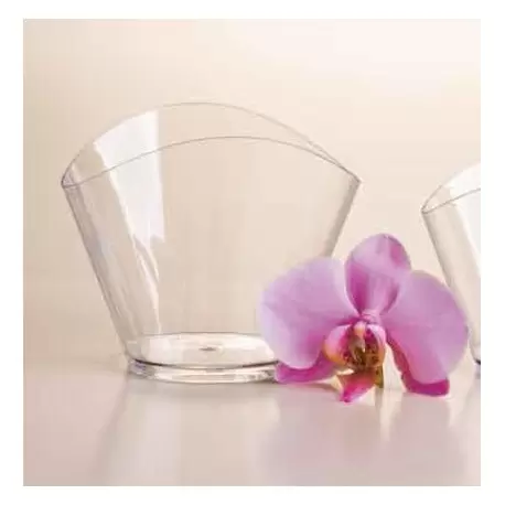 Martellato PMOCE002 Clear Oval Plastic Verrine Cups - 85 x 60 x 70 mm - Cap. 120 ml - 100 pcs Plastic Mini Cups and Bowls