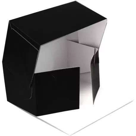 Pastry Chef's Boutique 7914024 Deluxe Cake Entremets Pastry Boxes - Matte Black - 21 x 11 x 10 cm - Pack of 50 Pastry Boxes