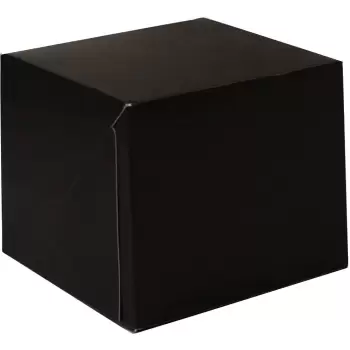 Pastry Chef's Boutique 7914025 Deluxe Cake Entremets Pastry Boxes - Matte Black - 12 x 12 x 10 cm - Pack of 50 Pastry Boxes