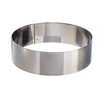 Pastry Chef's Boutique PPCBCR8 Polished Stainless Steel Heavy Duty Round Cake Ring 8'' x 2'' Mousse Rings - 1 3/4''' - 2'' Hi...