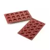 Silikomart SF178 Silikomart Silicone Molds - Mini Rounds Indented - Ø40mm - 200mm x 15mm x 13mm H - 15 Cavity - 12 mL Non-Sti...