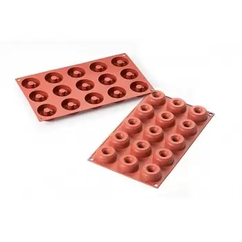 Silikomart 36.171.00.0065 Silikomart Silicone Molds - Mini Donuts ø 45 x 15 x 18 mm - 15 Cavity Non-Stick Silicone Molds
