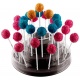 M12198 Clear Cake Pops Display - Holds 27 Pops - Ø 225 x 110 mm - Black Base Display for Pastries and Verrines