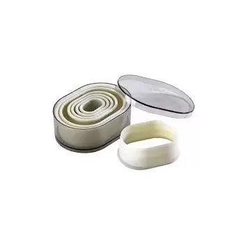 Pastry Chef's Boutique 02283 Nylon & Fiberglass Cookie Cutter Set - Oval Plain - 7 pces set Polyglass Cookie Cutters