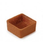 Chocolate Mini Square Straight Edges Sweet Butter Tartlets - 1.3'' - 245 pcs