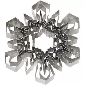 Ateco 4843 Ateco Large Snowflakes Stainless Steel Cookie Cutter Set - Set of 5 pcs - 1.5'' to 5'' Stainless Steel Cookie Cutters