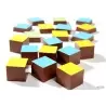 Chocolate World CW1000L20 Magnetic Polycarbonate Straight Cube Chocolate Mold - 23 x 23 x 20 mm - 12gr - 3x6 Cavity - 275x135...