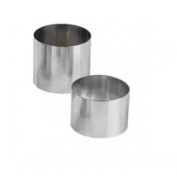 Pastry Chef's Boutique M07324 Stainless Steel Round Individual Pastry Ring - Ø 7 x 3.5 cm - each Individual Cake Rings