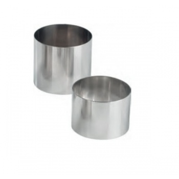 Pastry Chef's Boutique M07418 Stainless Steel Round Individual Pastry Ring - Ø 7 cm x 6 cm - each Individual Cake Rings