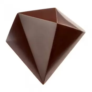 Chocolate World CW1754 Polycarbonate Triangular Diamond by Davide Comaschi Chocolate Mold - 38 x 32 x 22.5 mm - 10gr - 3x6 Ca...