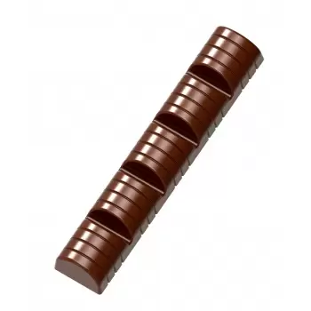 Chocolate World CW1890 Polycarbonate Bueno Bar Chocolate Mold - 118 x 21 x 15 mm - 34gr - 1x9 Cavity - 275x135x24mm Bars & Na...