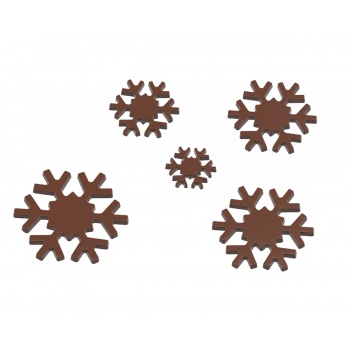 Chocolate World CW1770 Polycarbonate Chocolate Mold Snowstar - 5 Different Sizes - 5 Cavity - 275mm x 135mm Holidays Molds