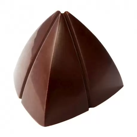 Polycarbonate Striped Pyramid by Deniz Karaca Chocolate Mold - 31 x 31 x 27 mm - 9gr - 3x7 Cavity - 275x135x24mm