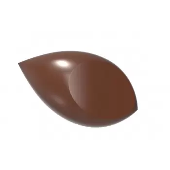 Chocolate World CW1692 Polycarbonate Flattened Quenelle Chocolate Mold  - 45.5 x 25 x 12.5 mm - 7gr - 3x8 Cavity - 275x135x24...