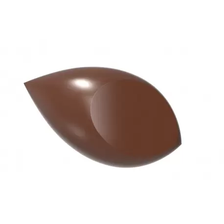 Chocolate World CW1692 Polycarbonate Flattened Quenelle Chocolate Mold  - 45.5 x 25 x 12.5 mm - 7gr - 3x8 Cavity - 275x135x24...