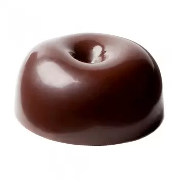 Chocolate World CW1835 Polycarbonate Donut / Torr Stubbe Chocolate Mold - 25 x 25 x 12 mm - 6gr - 4x9 Cavity - 275x135x24mm M...