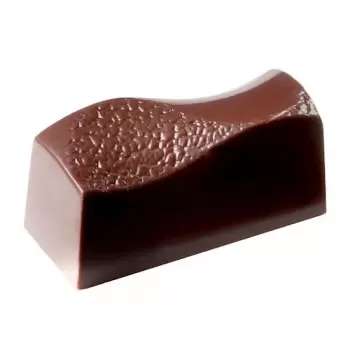 Chocolate World CW1839 Polycarbonate Wavy Textured Chocolate Mold by Andrey Kanakin - 40 x 17 x 18.5 mm - 13gr - 3x7 Cavity -...