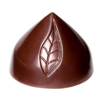 Chocolate World CW1838 Polycarbonate Leaf / Cone by Alistair Birt Chocolate Mold- 26.5 x 26.5 x 19.5 mm - 7.5gr - 3x7 Cavity ...