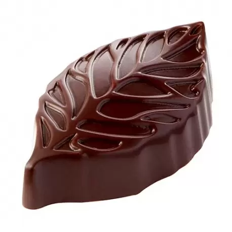 Chocolate World CW1830 Polycarbonate Classic Leaf by Ramon Huigsloot Chocolate Mold- 44.5 x 26 x 13.5 mm - 10gr - 3x7 Cavity ...