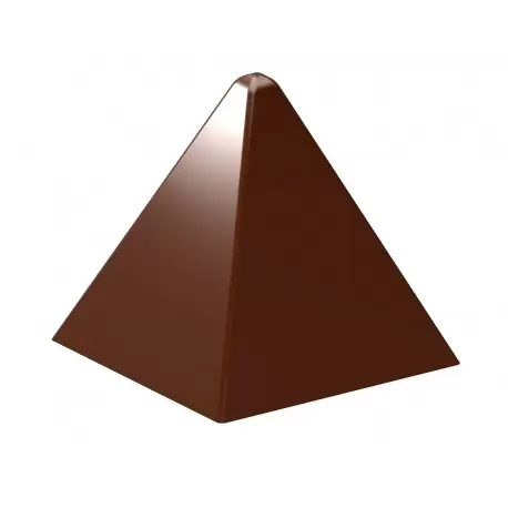 Polycarbonate Smooth Pyramid Chocolate Mold - 35 x 35 x 35 mm - 20gr - 3x7 Cavity - 275x135x24mm