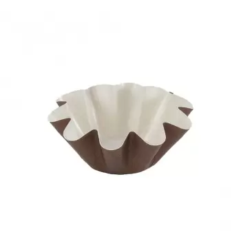 Novacart PBA02 Brioche Floret Paper Baking Cups - Medium Size - 1 7/8'' Base x 3 9/16'' Top x 1 3/8''High - 100 pcs Freestand...