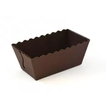 Pastry Chef's Boutique M17982-25 Easy Bake Brown Individual Mini Cakes 80 x 40 x 40 mm - Pack of 25 Cake and Loaf Paper Pans