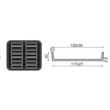 Pavoni PLATES X PAVONI Cookmatic Long Rectangular Finger Shell Plates - 120 x 30 x 20 mm - 14 Cavity Other Machines