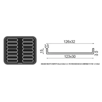 PAVONI Cookmatic Long Oval Finger Eclair Shell Plates - 120 x 30 x 16 mm - 14 Cavity - Plates Only